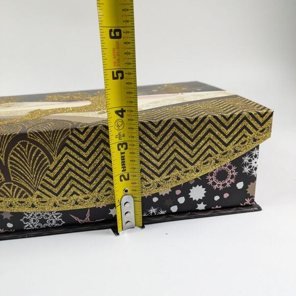 Gold Glitter Reindeer Magnetic Gift Box Winter Punch Studio Holiday 12.5x9x3.5 - Picture 10 of 10